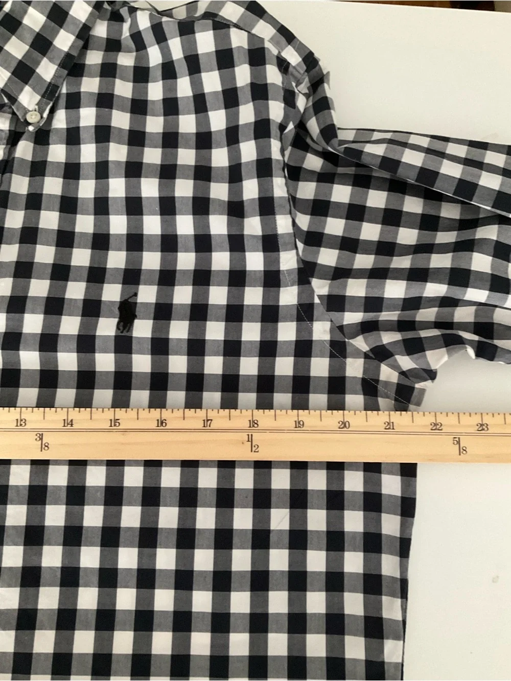 Ralph Lauren Black & White Gingham Button-Down Shirt 100% Cotton - Picture 6 of 8